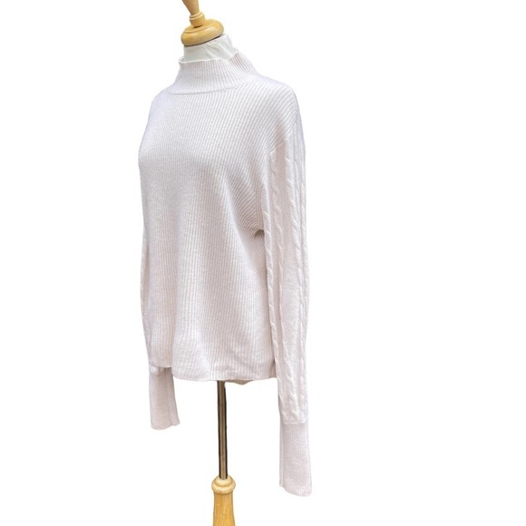 Magaschoni Cashmere Blend Mock Neck Off-White Sweater - Size XL - Picture 1 of 13